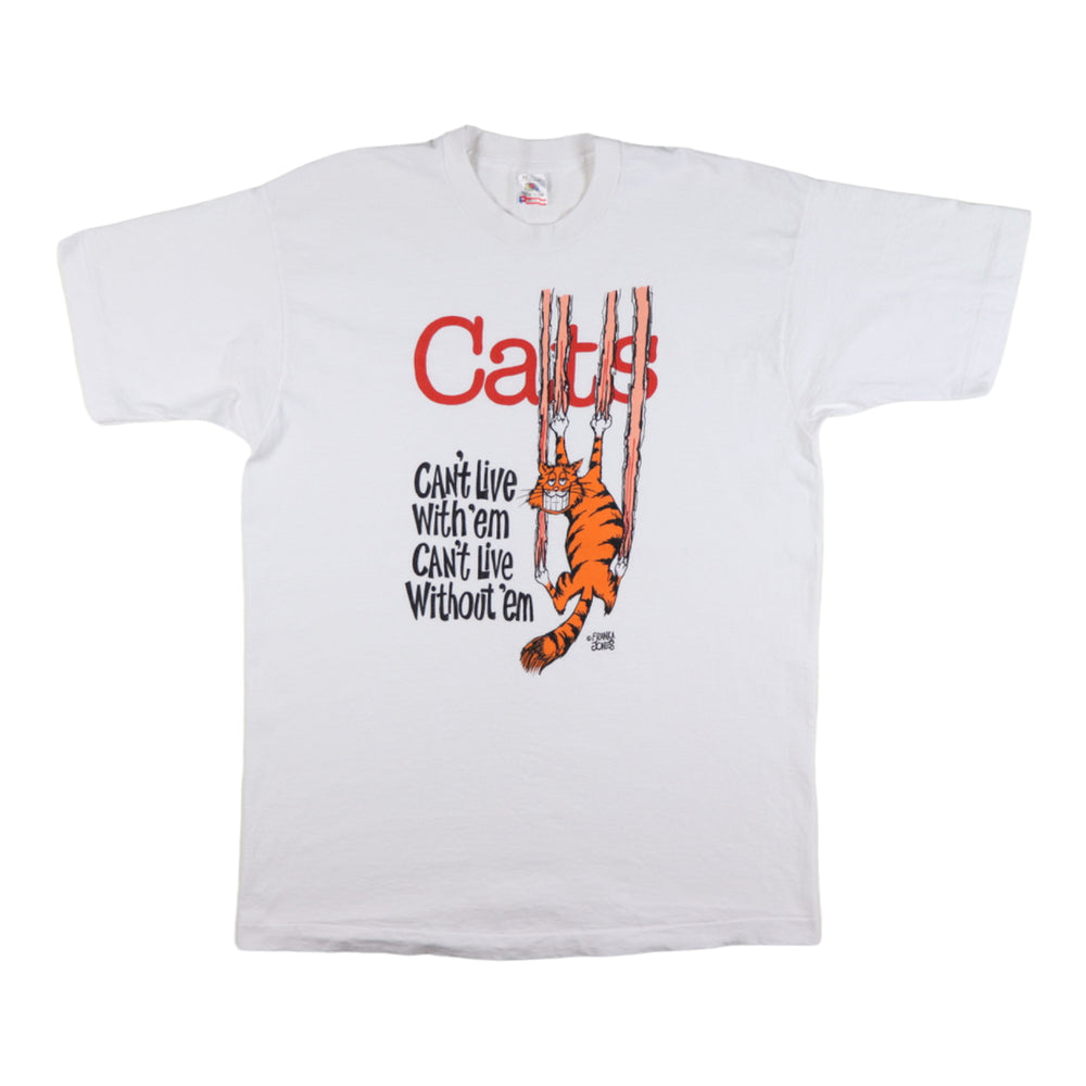 1990s Cats Can't Live With 'Em Can't Live Without 'Em Shirt