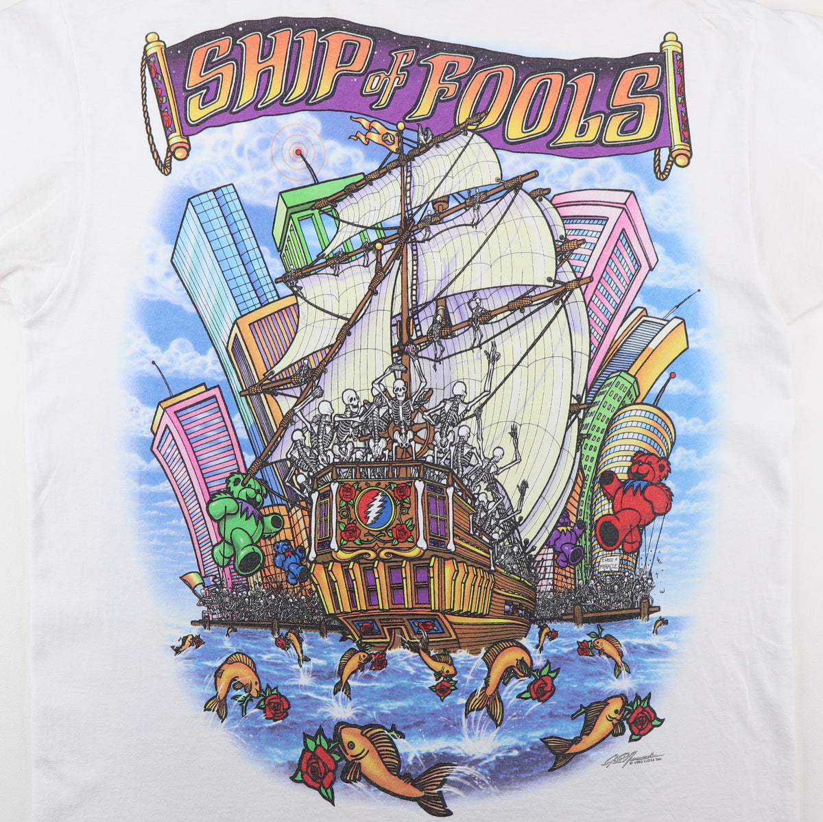 1993 Grateful Dead Ship Of Fools Liquid Blue Shirt