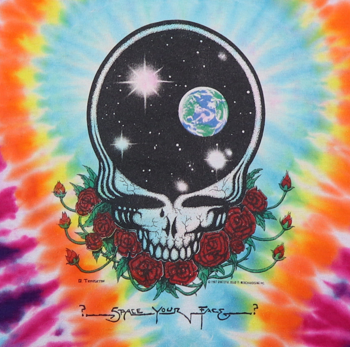 1987 Grateful Dead Space Your Face Tie Dye Shirt