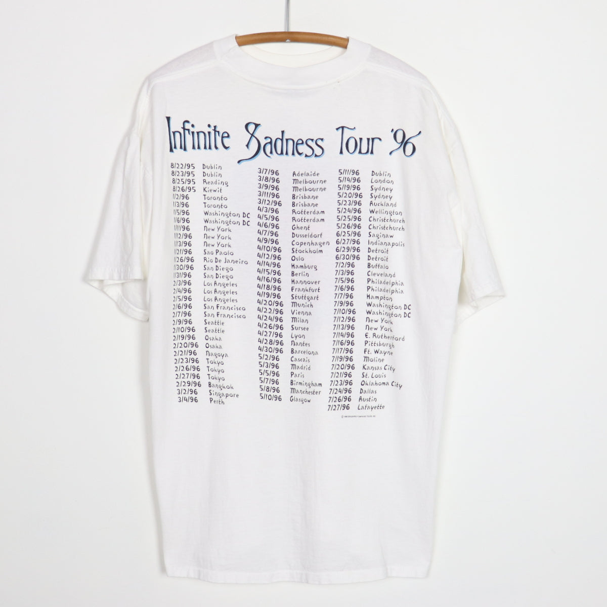 1996 Smashing Pumpkins Mellon Collie And The Infinite Sadness Tour Shirt