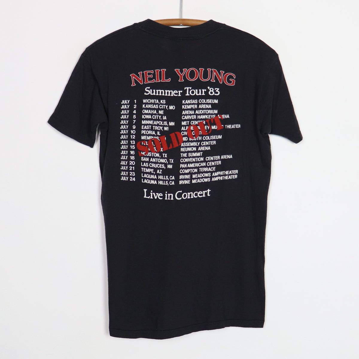 1983 Neil Young Everybody's Rockin Summer Tour Shirt