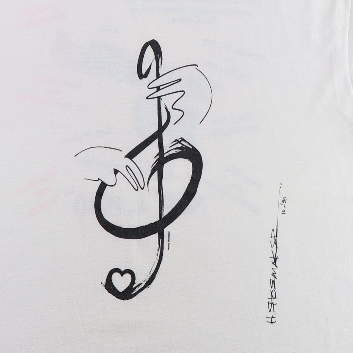 1990 Heart Treble Clef Mark Luebbe Benefit Shirt