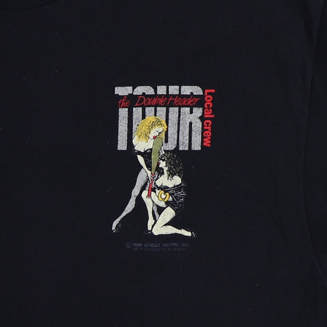 1989 Great White Double Header Local Crew Tour Shirt
