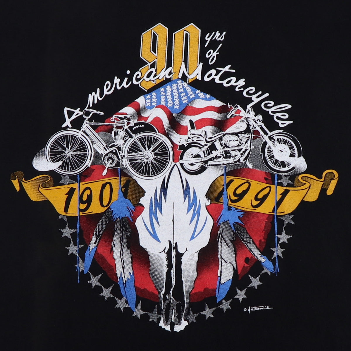 1991 90 Years of American Motorcycles National Coalition Shirt