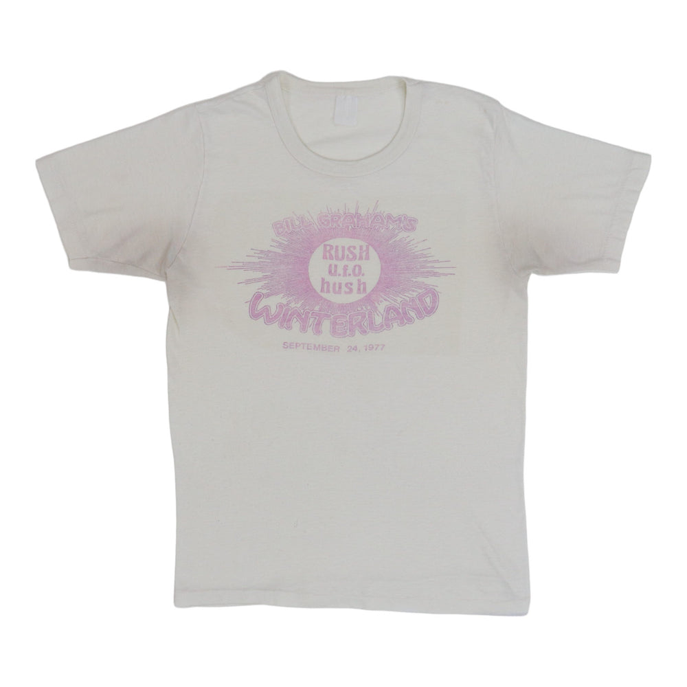 1977 Bill Graham Winterland Rush UFO Hush Concert Shirt