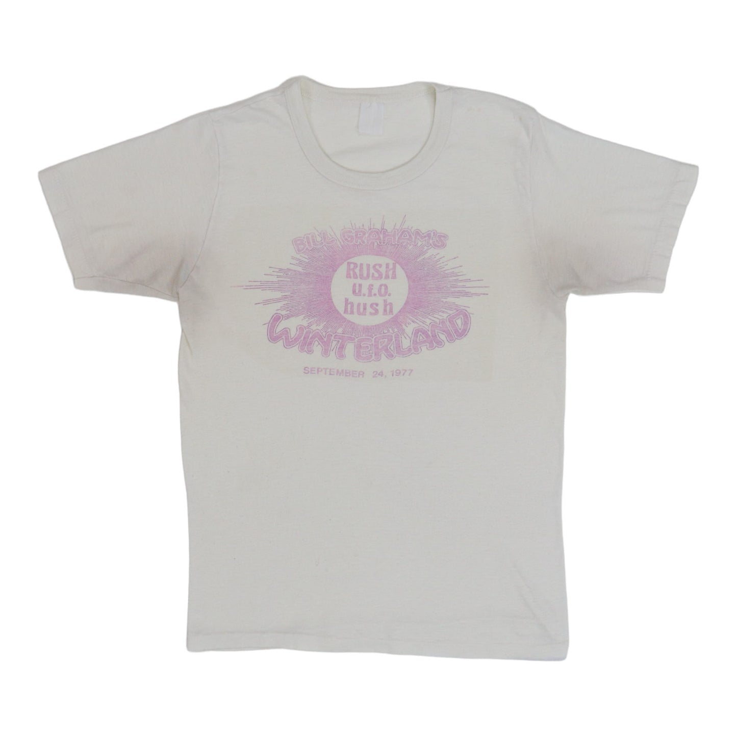 1977 Bill Graham Winterland Rush UFO Hush Concert Shirt