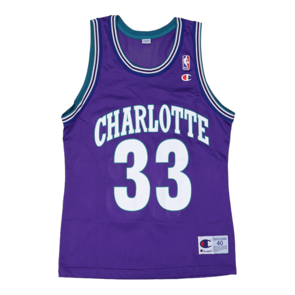 Size 44 Vintage 90s Champion A. Mourning 33 Charlotte Hornets