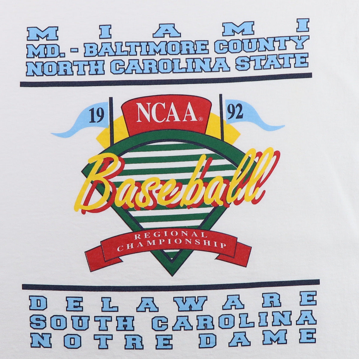 1992 NCAA Baseball Regional Championship Shirt