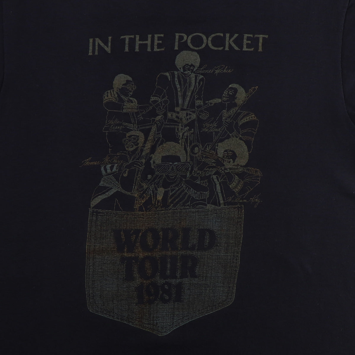 1981 Commodores In The Pocket World Tour Shirt