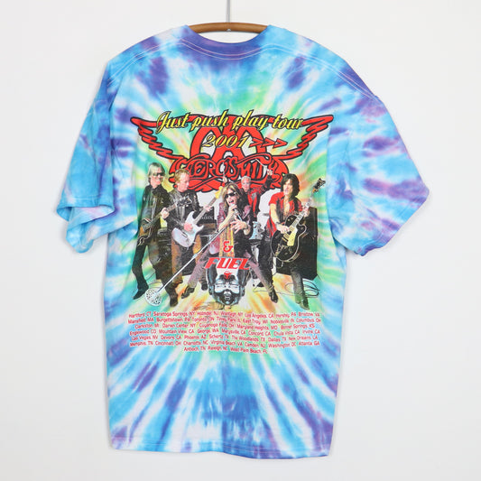 2001 Aerosmith Just Push Play Tour Tie Dye Shirt