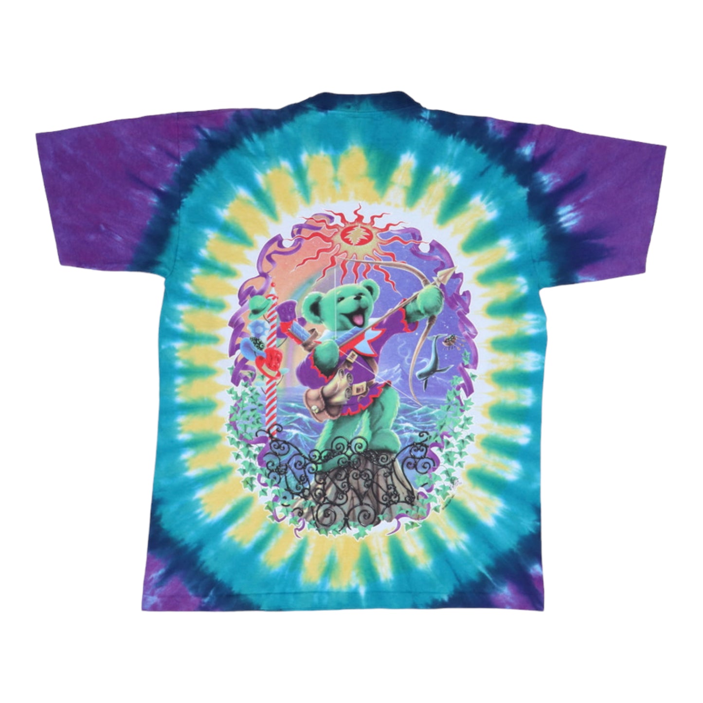 1998 Grateful Dead Saint Stephen Liquid Blue Tie Dye Shirt