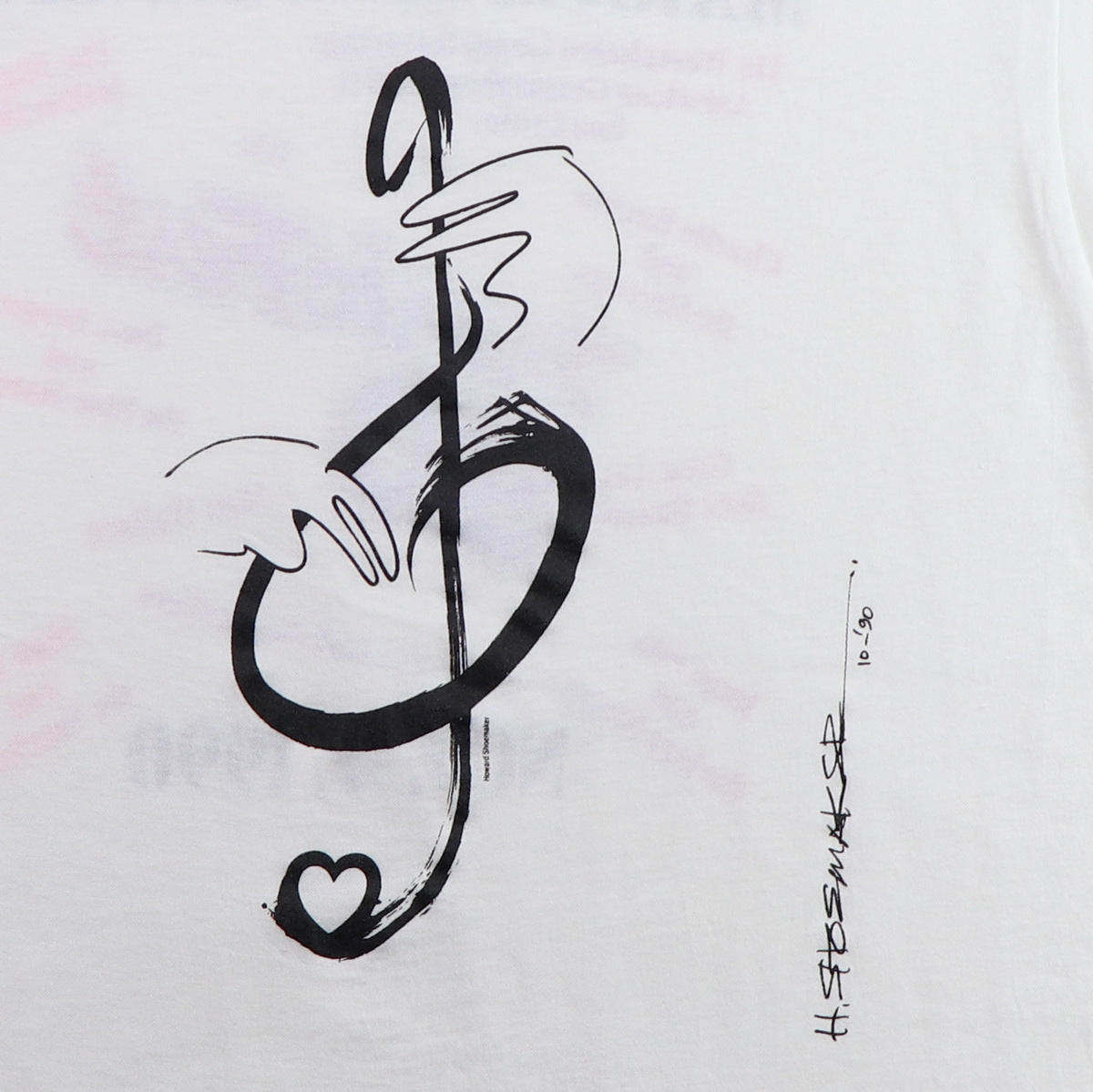 1990 Heart Treble Clef Mark Luebbe Benefit Shirt