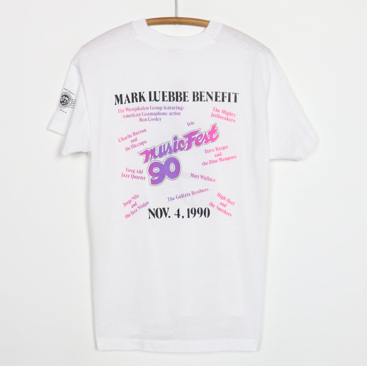 1990 Heart Treble Clef Mark Luebbe Benefit Shirt