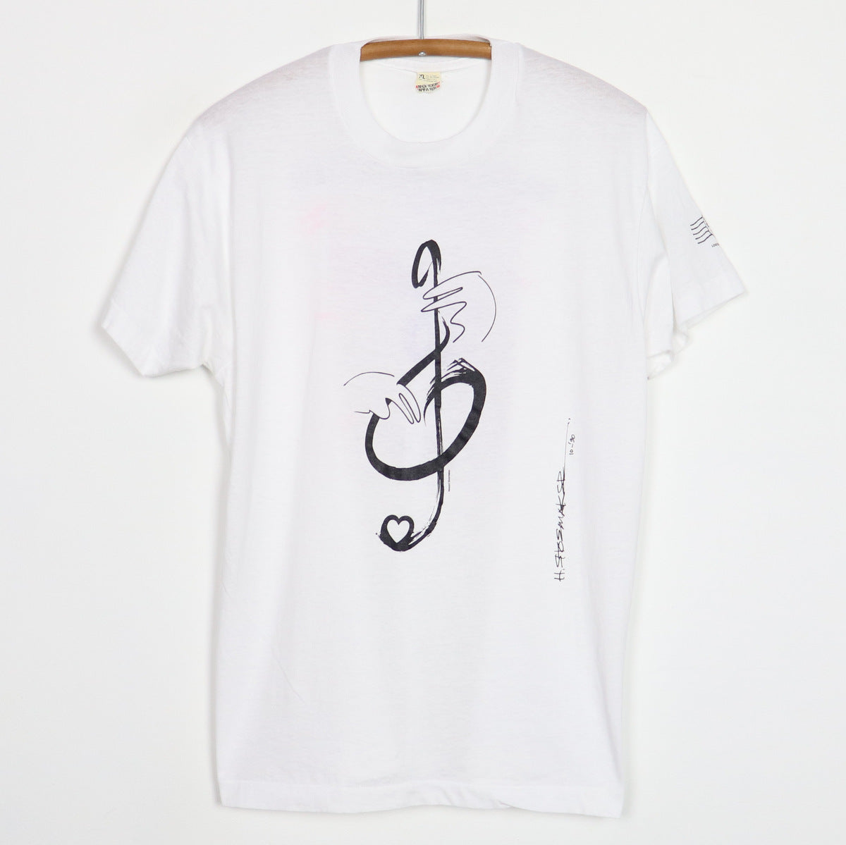 1990 Heart Treble Clef Mark Luebbe Benefit Shirt