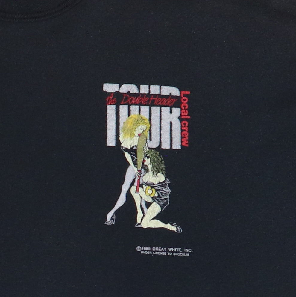 1989 Great White Double Header Tour Crew Shirt