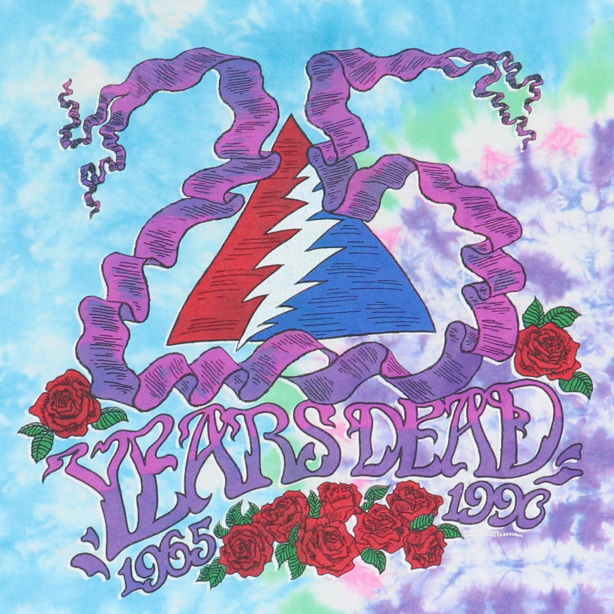 1990 Grateful Dead 25th Anniversary Tie Dye Shirt