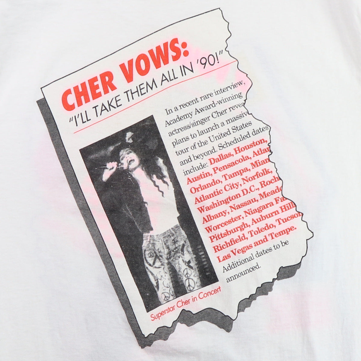 1990 Cher Irrational Enquirer Shirt