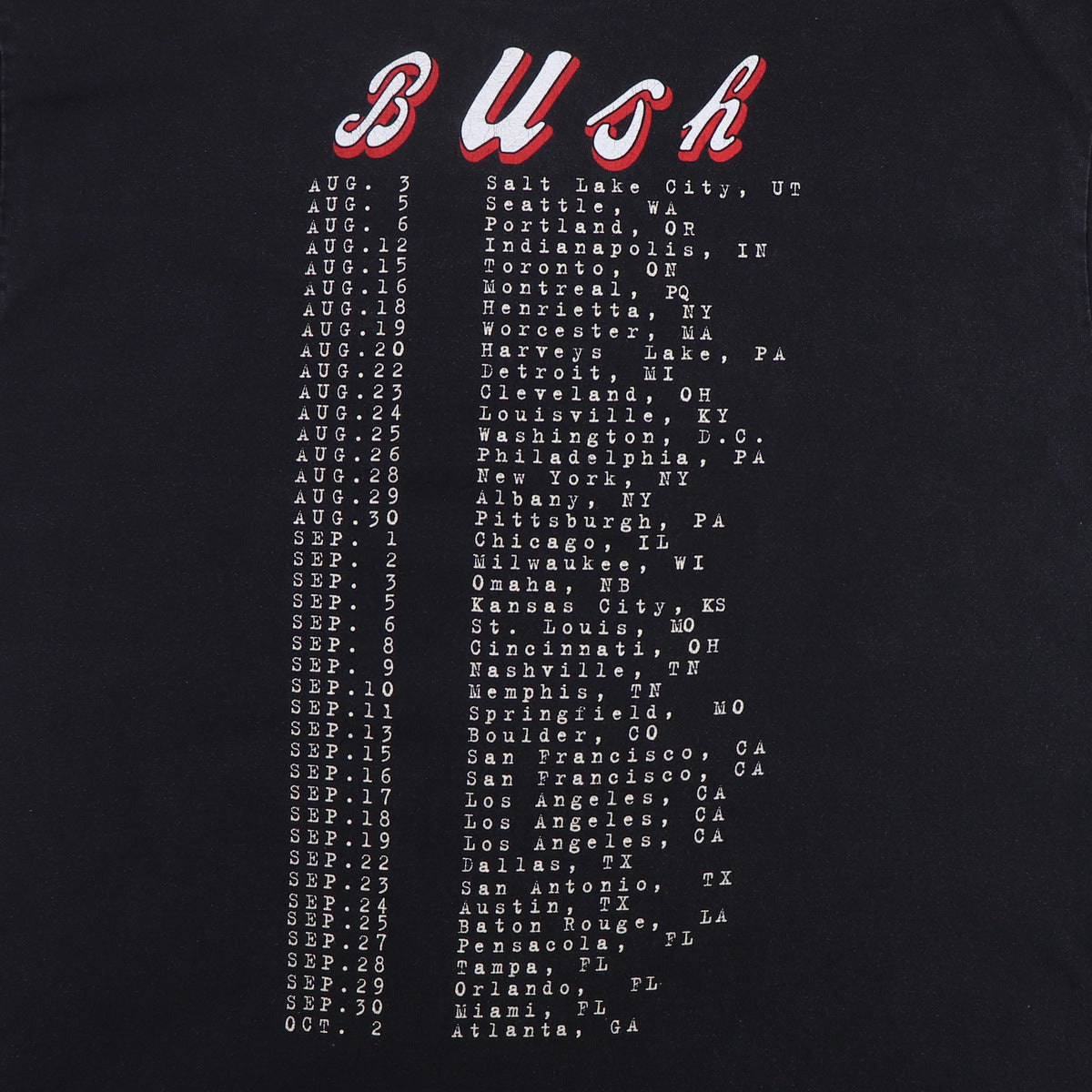 1994 Bush Sixteen Stone Shirt