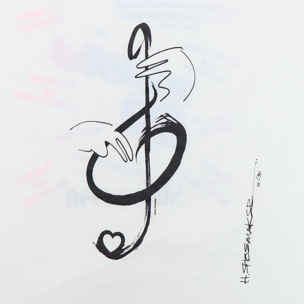 1990 Heart Treble Clef Mark Luebbe Benefit Shirt
