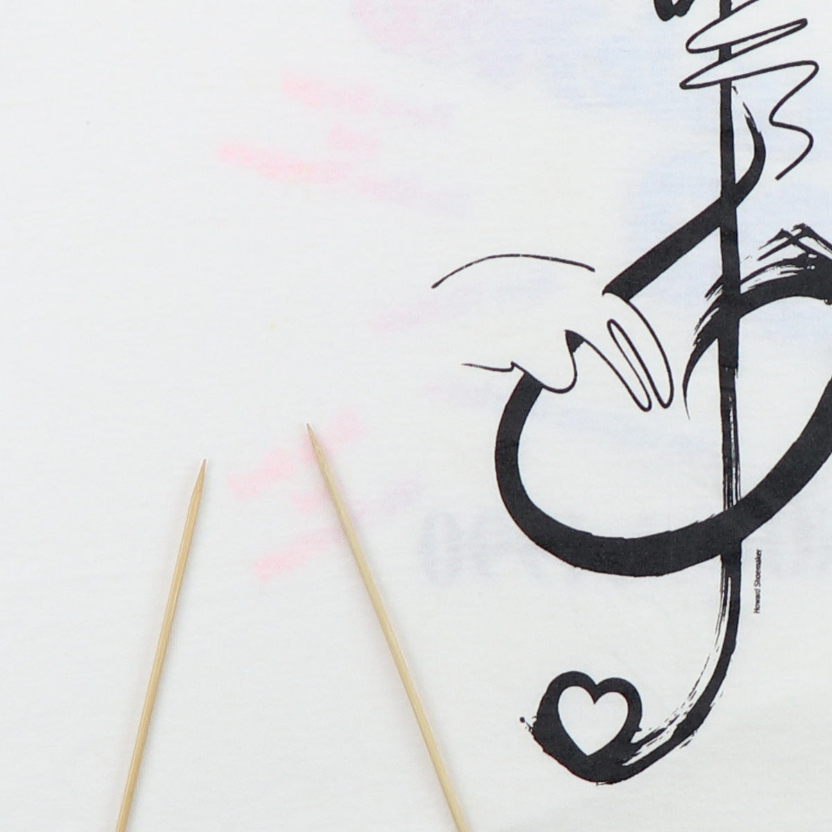 1990 Heart Treble Clef Mark Luebbe Benefit Shirt