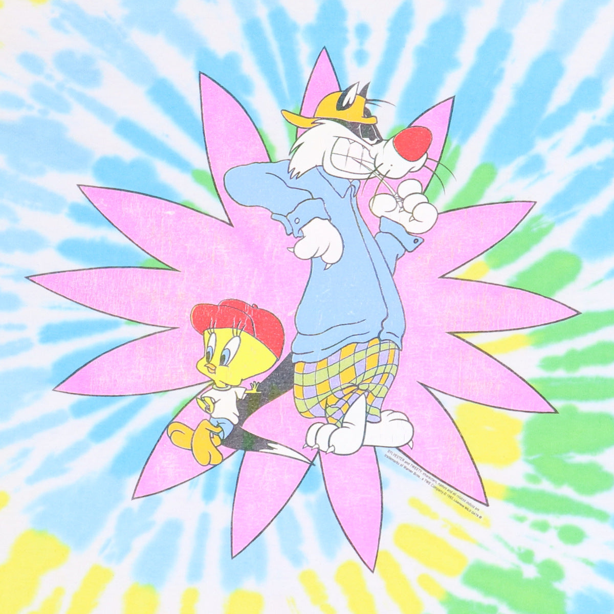 1993 Sylvester And Tweety Warner Brothers Tie Dye Shirt