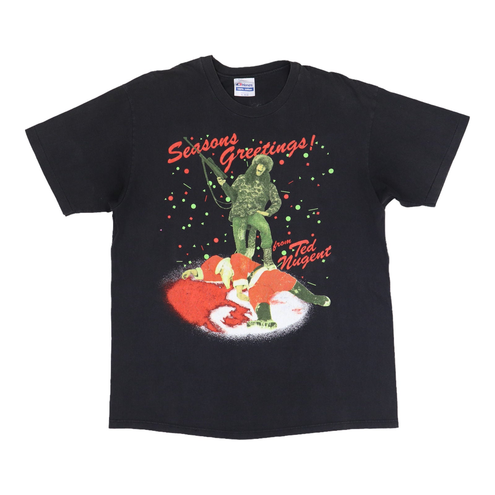 1990 Ted Nugent Seasons Greetings Whiplash Bash Shirt | Authentic