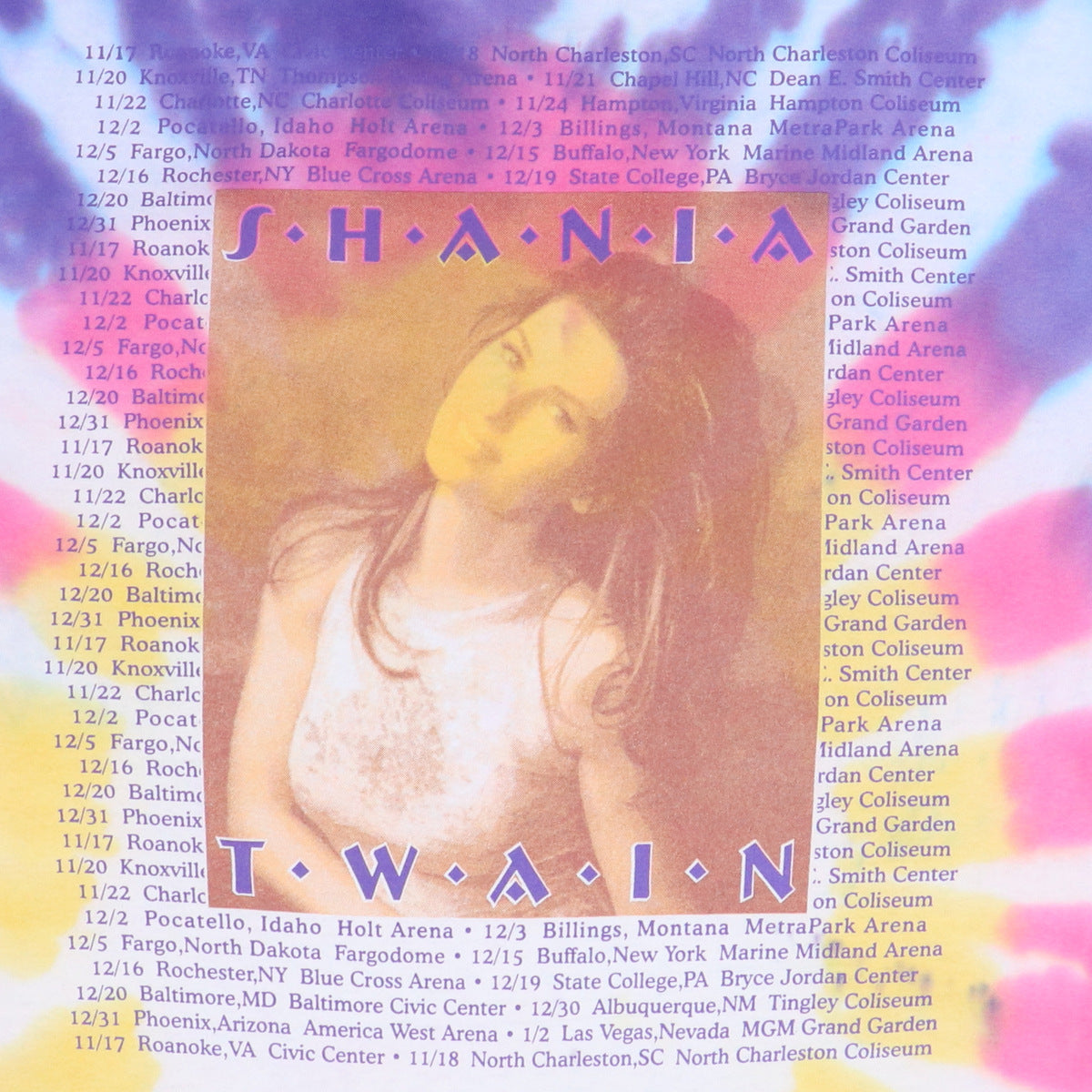 1998 Shania Twain Tie Dye Tour Shirt