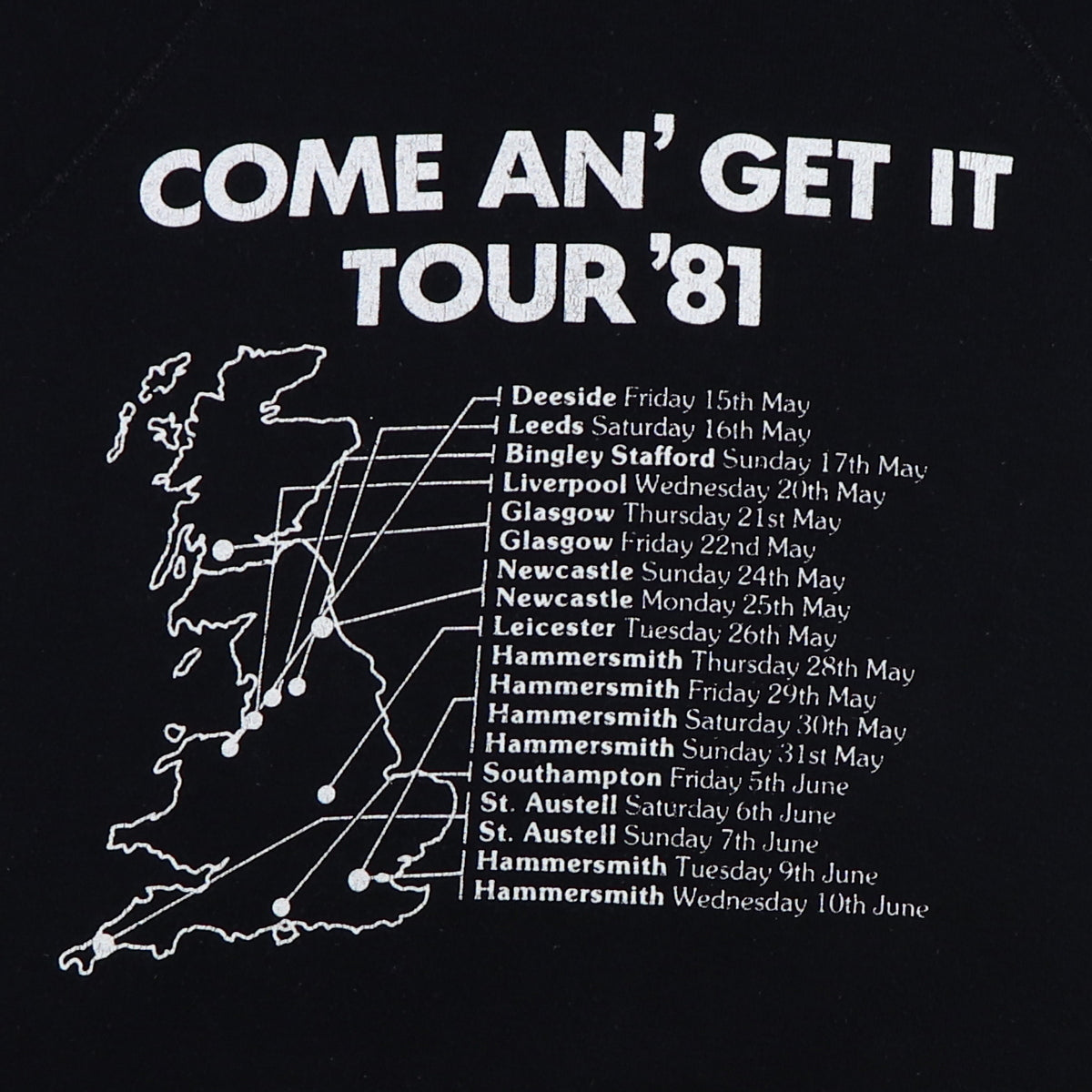 1981 Whitesnake Come N Get It Tour Sweatshirt