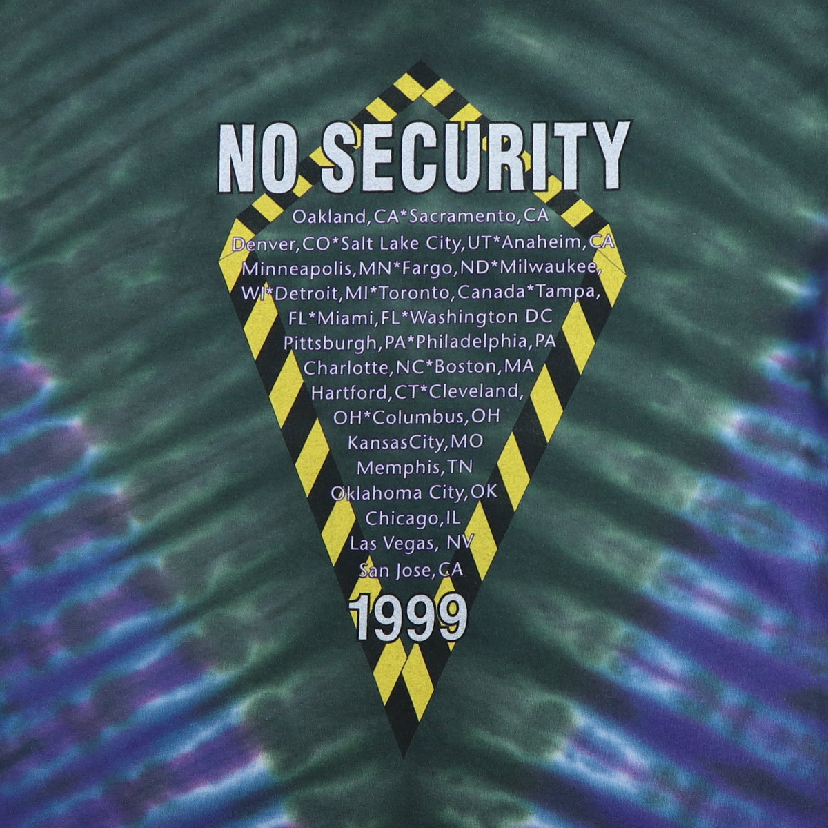 1999 Rolling Stones No Security Tie Dye Tour Shirt