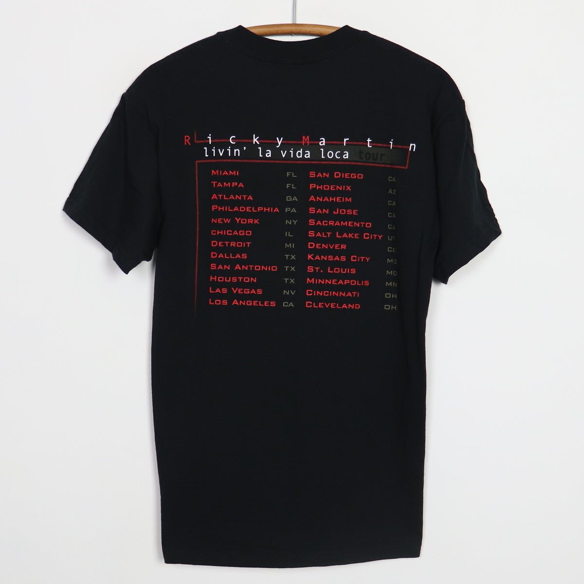 1999 Ricky Martin Livin La Vida Loca Tour Shirt