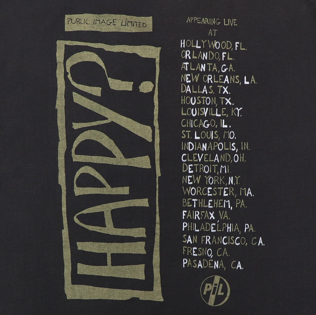 1987 Public Image Limited Happy Tour Shirt