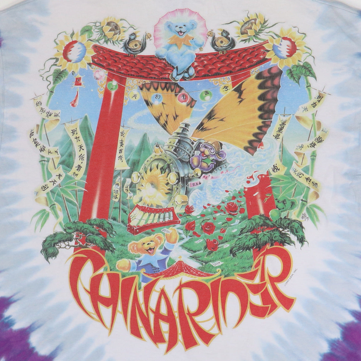 1997 Grateful Dead China Rider Liquid Blue Tie Dye Shirt