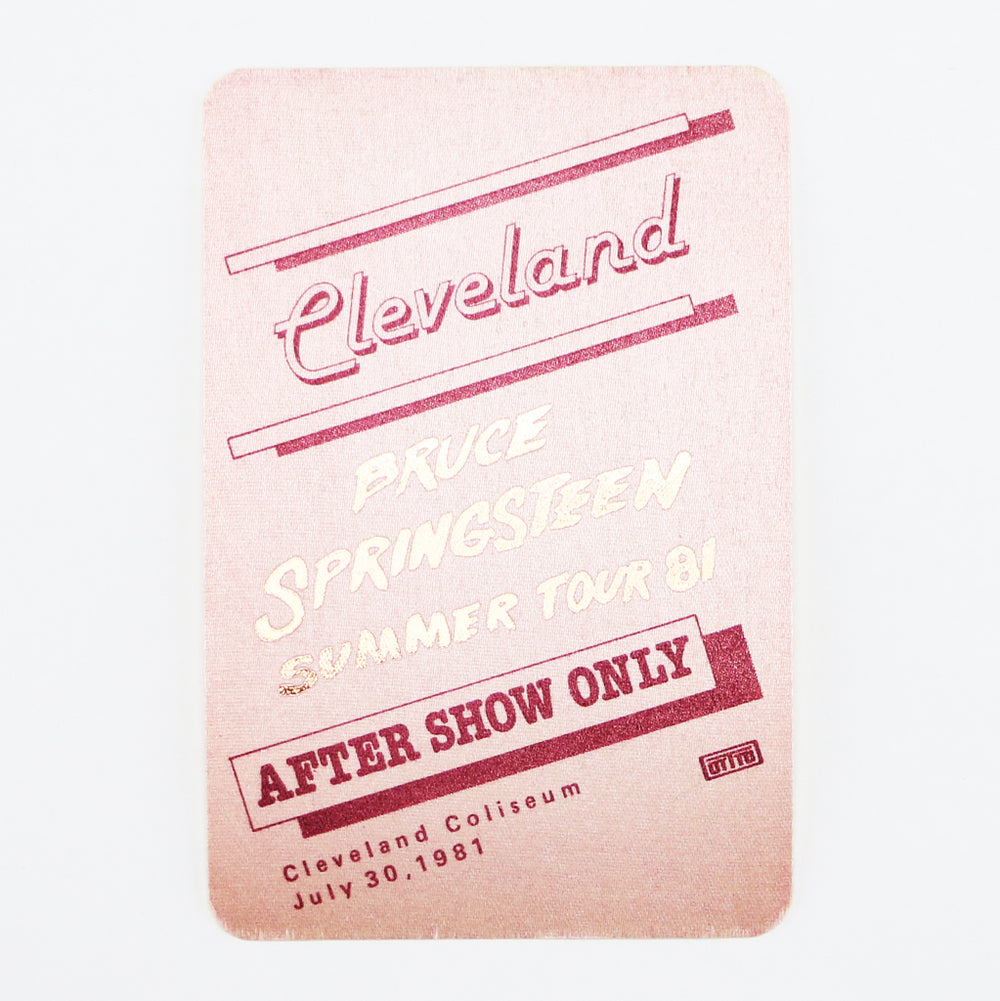 1981 Bruce Springsteen Summer Tour After Show Only Pass