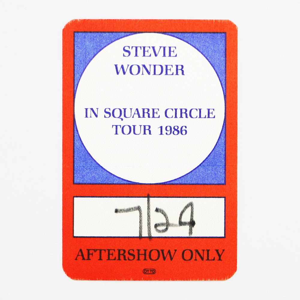 1986 Stevie Wonder In Square Circle Tour Aftershow Only Pass
