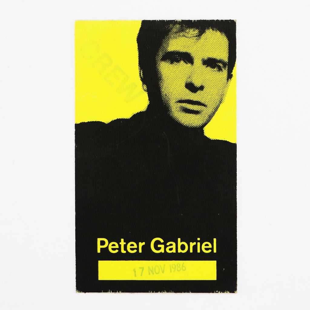 1986 Peter Gabriel So Tour Crew Pass