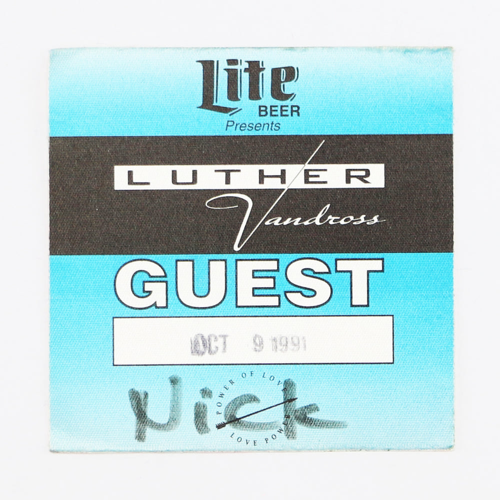 1991 Luther Vandross Power Of Love Tour Guest Pass