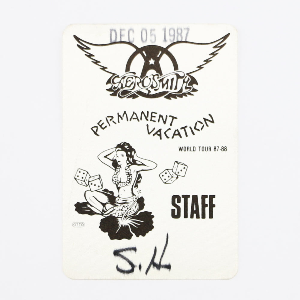 1987 Aerosmith Permanent Vacation World Tour Staff Pass