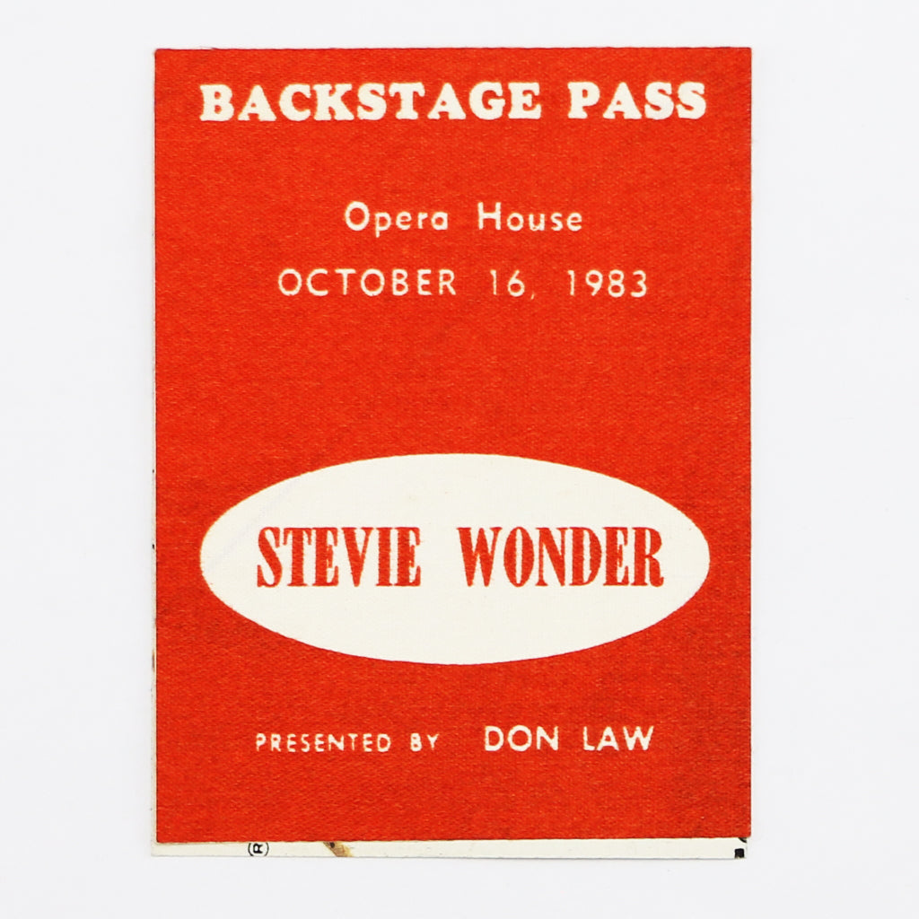 1983 Stevie Wonder Backstage Pass