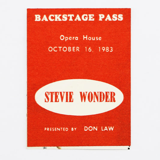 1983 Stevie Wonder Backstage Pass