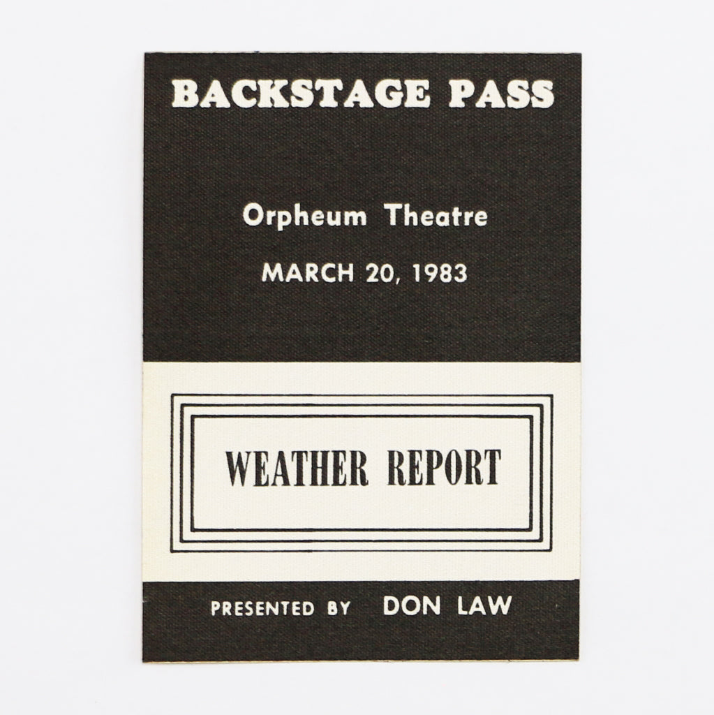 1983 Weather Report At The Orpheum Theatre Backstage Pass
