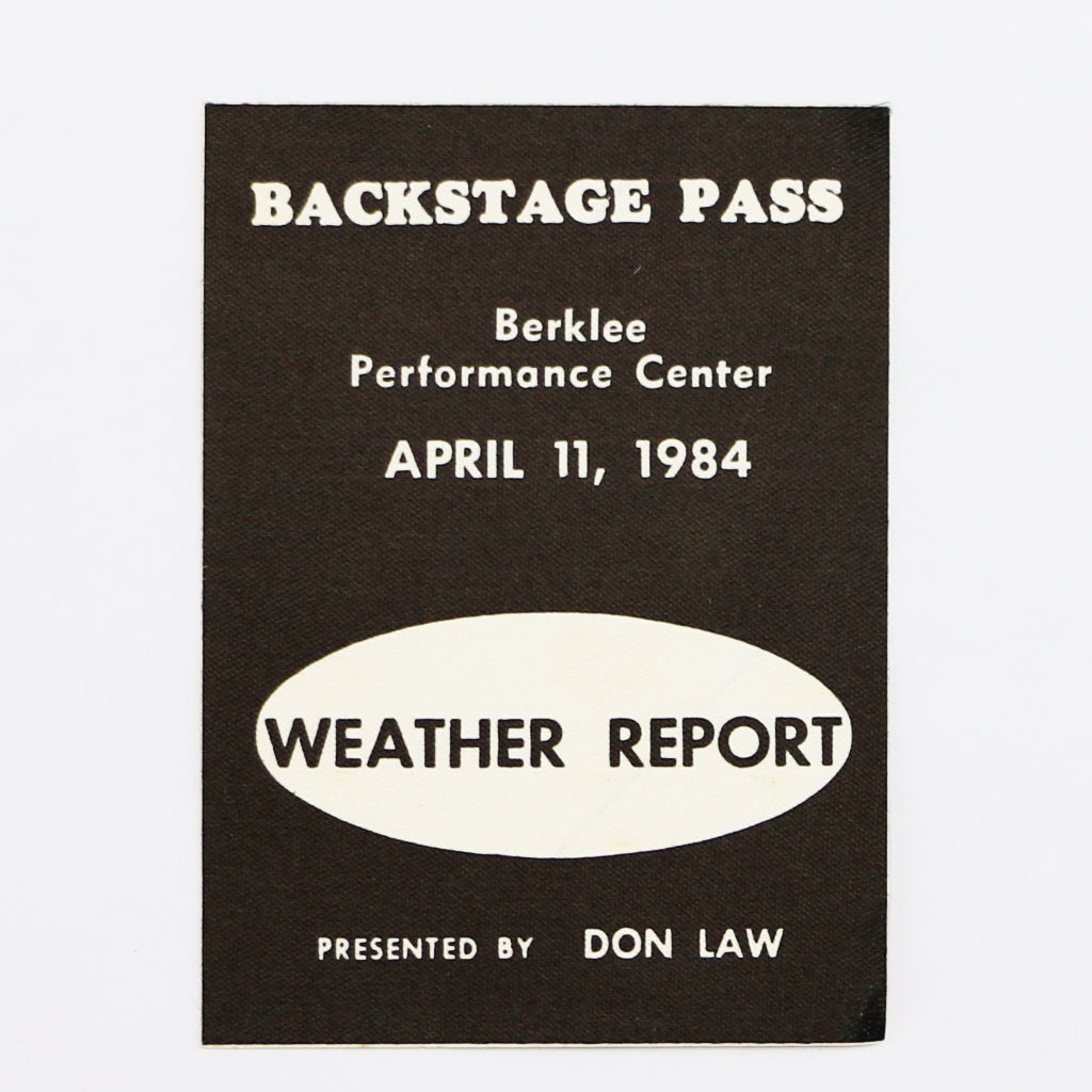 1984 Weather Report At Berklee Performance Center Backstage Pass