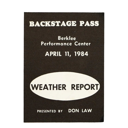 1984 Weather Report At Berklee Performance Center Backstage Pass