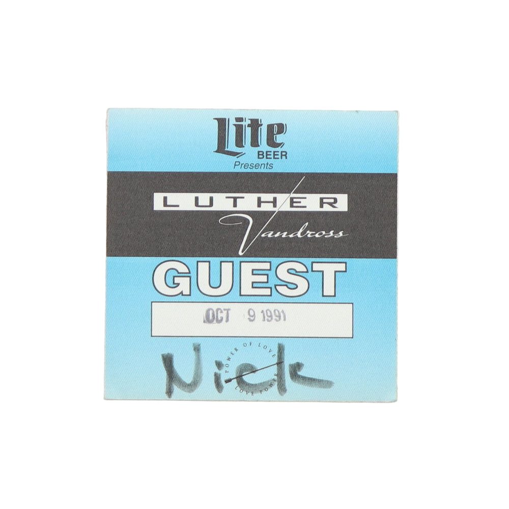 1991 Luther Vandross Power Of Love Tour Guest Backstage Pass