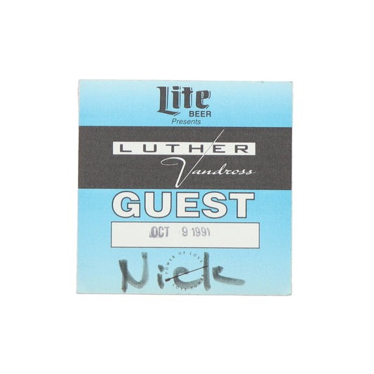 1991 Luther Vandross Power Of Love Tour Guest Backstage Pass