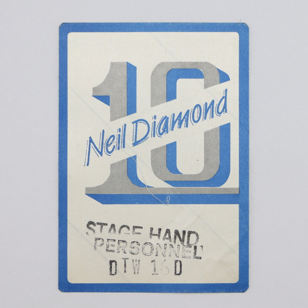 1982 Neil Diamond Tour Stage Hand Personnel and Backstage Pass