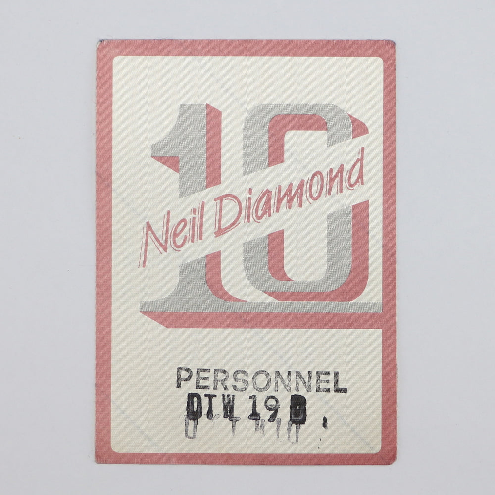 1982 Neil Diamond Tour Stage Hand Personnel and Backstage Pass