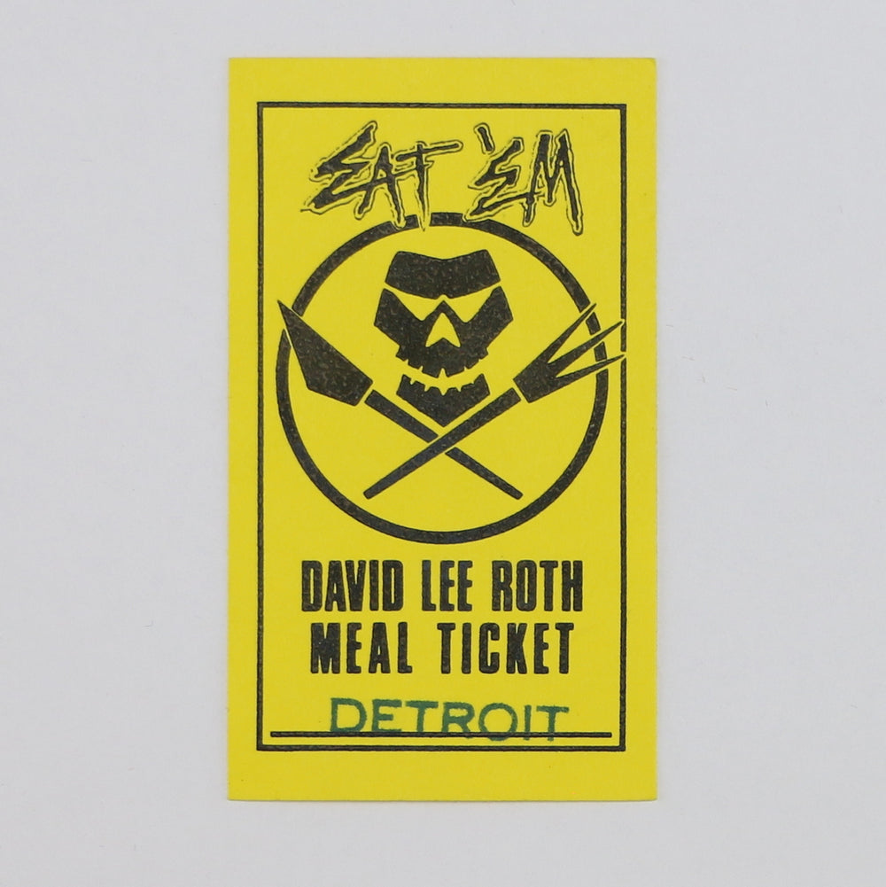 1986 David Lee Roth Eat 'Em and Smile Meal Ticket Pass