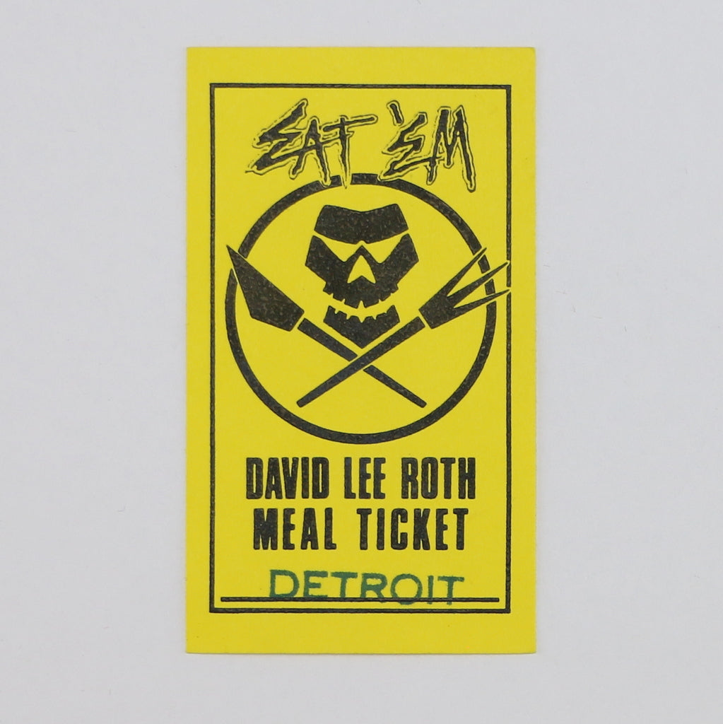 1986 David Lee Roth Eat 'Em and Smile Meal Ticket Pass