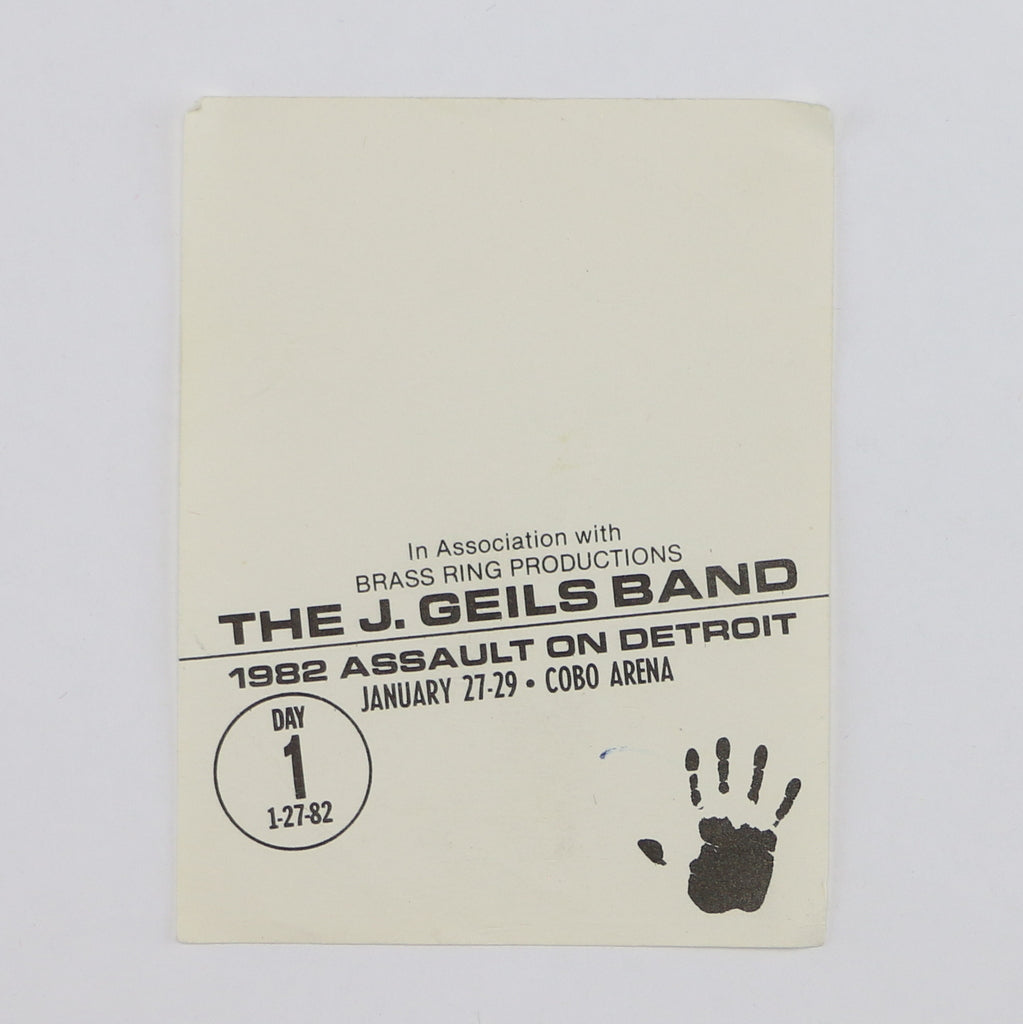 1982 J Geils Band Backstage Pass