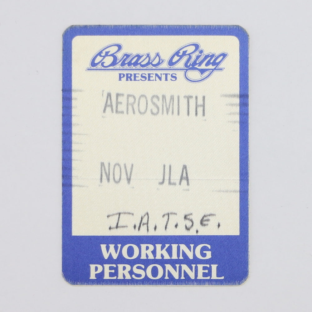 1980s Aerosmith I.A.T.S.E. Backstage Pass